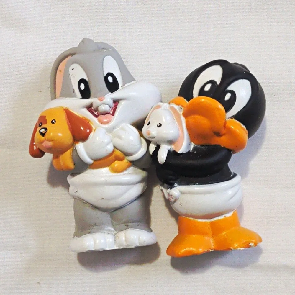 Baby Bugs Bunny & Baby Daffy Duck Figurines Looney Tunes Plastic 2pc Set